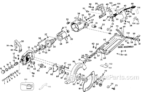 Page A Diagram and Parts List for 3052 Type 5 Black and Decker Circular Saw